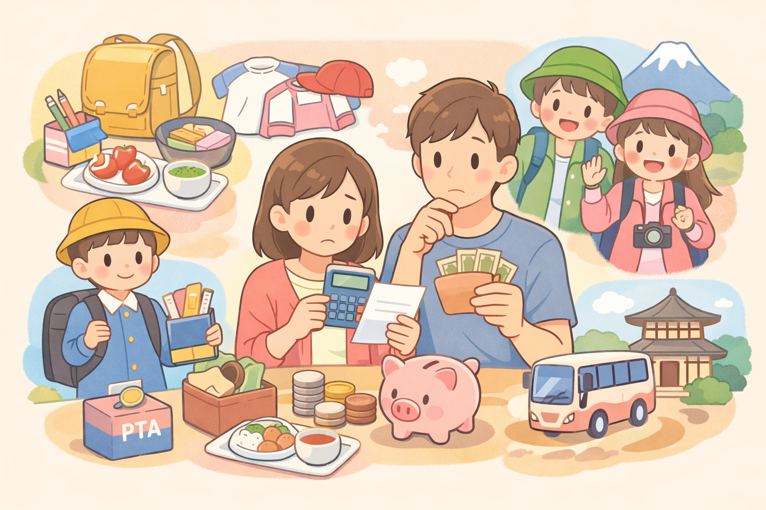 公立小学校でも年間10万超え｜学用品・給食費・PTA会費のリアル